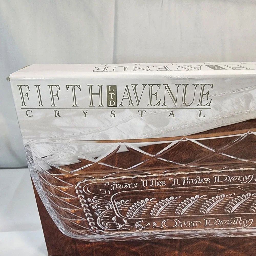 Vintage Fifth Ave Muirfield Crystal Gla Tray 